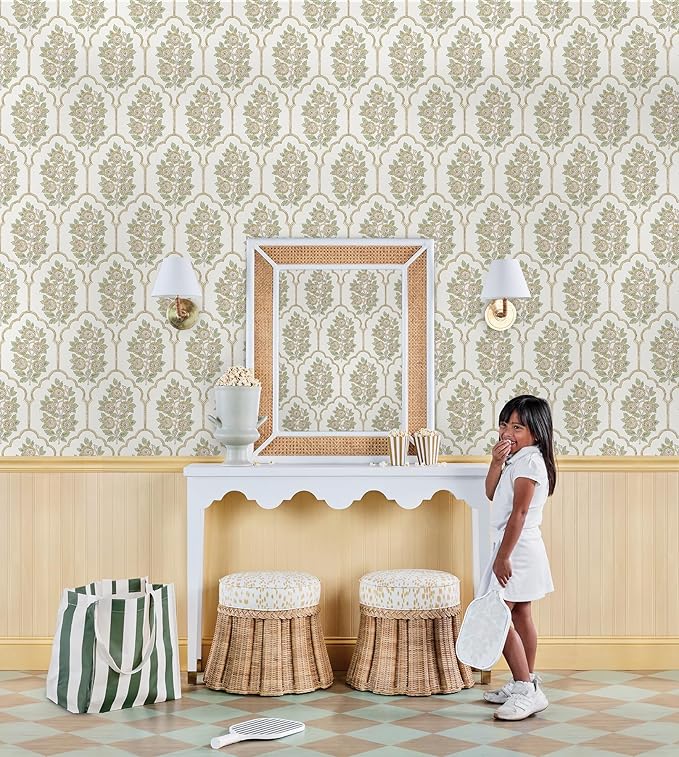 NuWallpaper x Society Social Floral Bazaar Ochre Peel and Stick Wallpaper