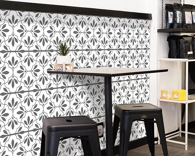 FLFK Wallpaper Border Black and White Patterns Peel and Stick Wall Border Self