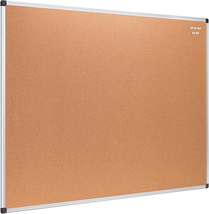 Amazon Basics Rectangular Bulletin Board, Cork Board