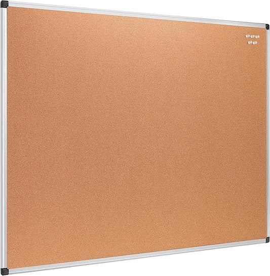 Amazon Basics Rectangular Bulletin Board, Cork Board