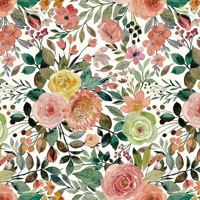 Floral Pattern Self-Adhesive Contact Paper, Oil and Water Resistant Drawer