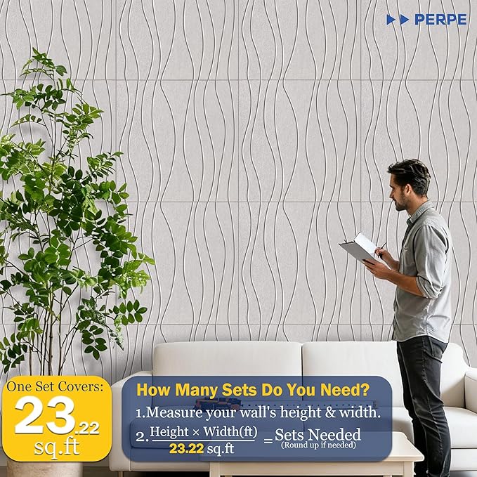 6 PCS Acoustic Panels, 23.6x23.6'' Self-Adhesive Soundproof Wall Panels