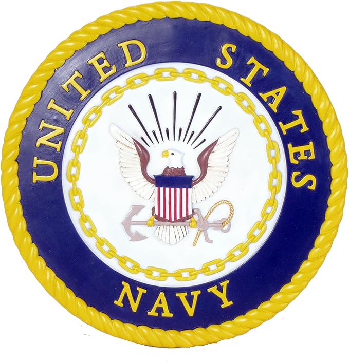 Spoontiques - Garden Décor - U.S. Navy Stepping Stone - Decorative Stone for Garden