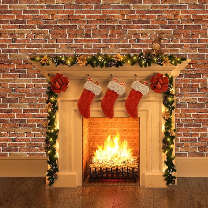 Chuangdi 2pcs 4.5 x 9 Feet Brick Wallpaper Peel and Stick Backdrop Tablecloth