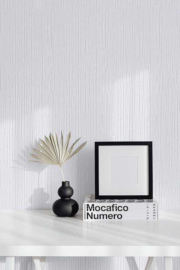White Grasscloth Wallpaper Peel and Stick Textured Wallpaper