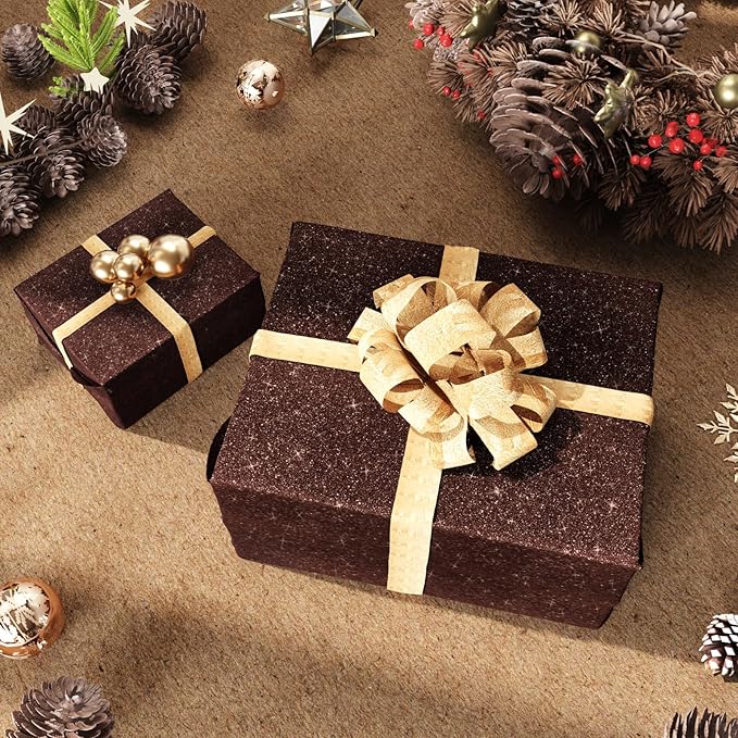 CRE8TIVE Dark Brown Glitter Wallpaper Border Peel and Stick Wall Border 8"x80"