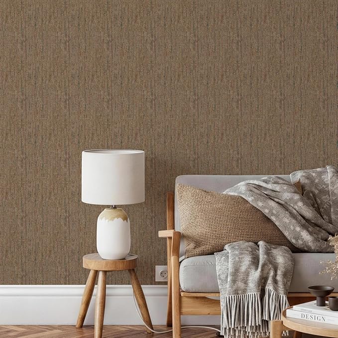 JiffDiff Woven Wallpaper Peel and Stick 17.3" x 400" Colorful Paint Grasscloth