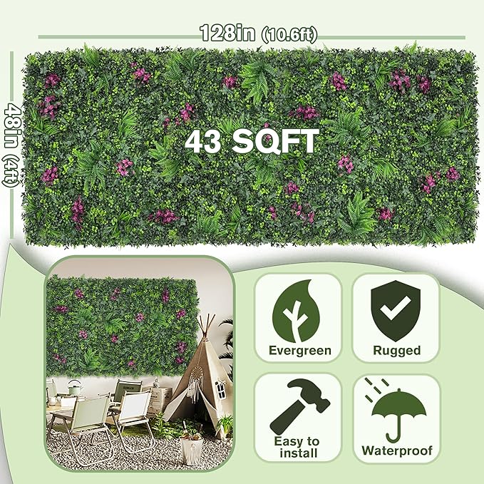 Greenery Grass Wall Boxwood Plant Roll: 48"x128"