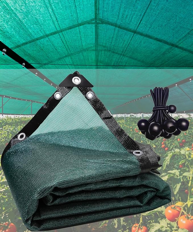 90% Green Shade Cloth 6ft x 8ft Heavy Duty Outdoor Mesh Tarp with Grommets, Sun Shade Canopy for Patio, Garden, Greenhouse, Chicken Coops, Plants Vegetables, Swimming Pool