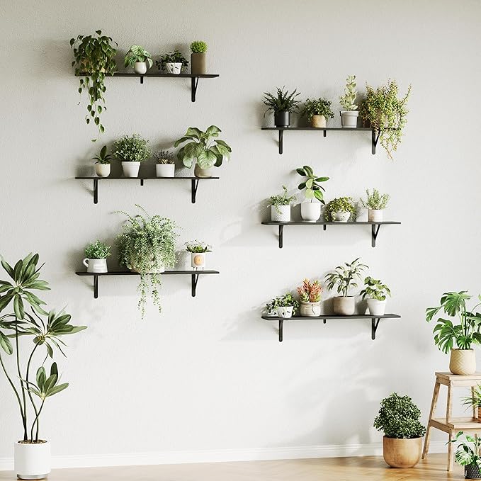 WOPITUES Floating Shelves for Wall 32″W x 8″D, Long Wall Mounted Shelves Set of