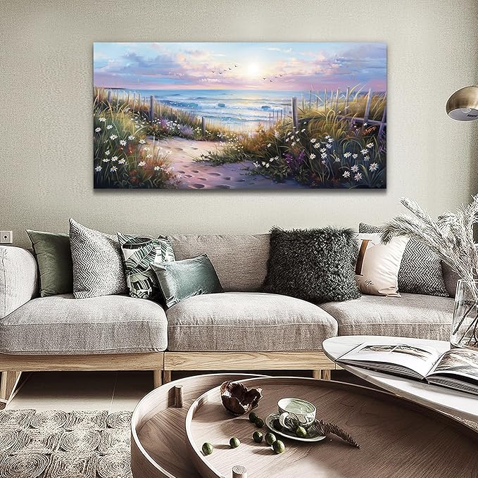 hyidecorart Large Wall Art For Living Room Canvas Wall Decor For Bedroom Blue