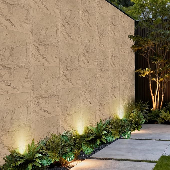3D Faux Stone Wall Panels, Lightweight & Waterproof Accent Marble Rock Skin