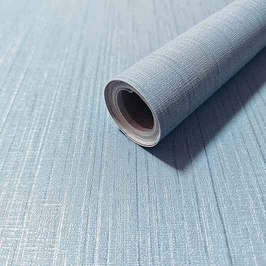 Dviolet Blue Grasscloth Textured Fabric Contact Paper Peel and Stick Boho