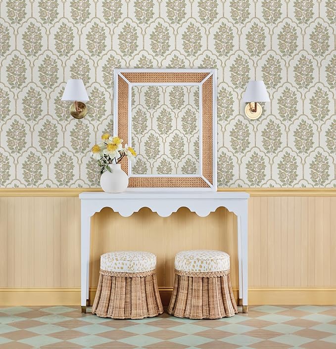 NuWallpaper x Society Social Floral Bazaar Ochre Peel and Stick Wallpaper