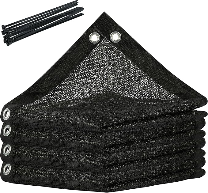 ShadeMart 70% Shade Cloth for Plant, Black 8FT x 12FT Outdoor Shade Tarp, Shade Cover with Upgrade Grommets and Zip Ties, Sunblock Net for Garden Greenhouse Carport Chicken Coop, Custom Size