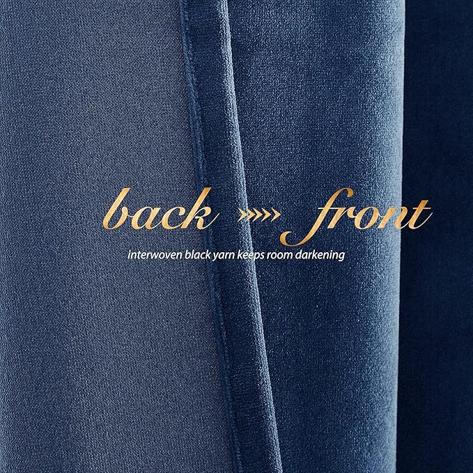 NICETOWN Navy Blue Velvet Curtains 84 inches