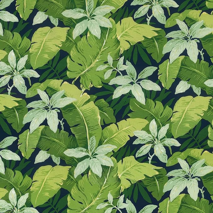 LVTXIII Outdoor Chair Cushions 19"x19"x2" Pack of 2, Water-Repellent Square Corner Memory Foam Seat Cushions with Ties for Garden Patio Furniture, Jungle Leaves