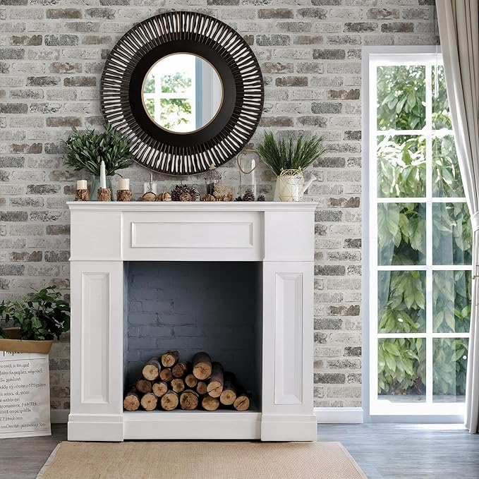 Guvana 17.3"×472.4" Brick Peel and Stick Wallpaper Brown/Grey Contact Paper