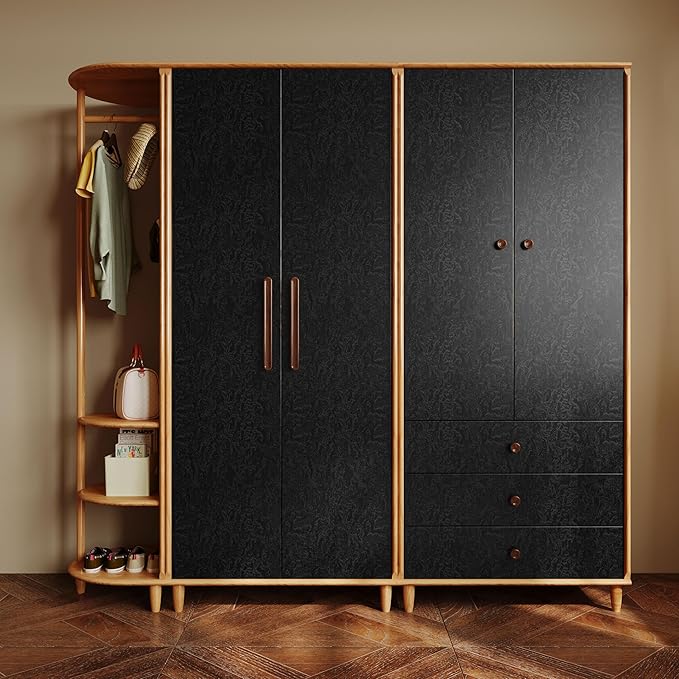Abyssaly Black Textured Peel and Stick Wallpaper