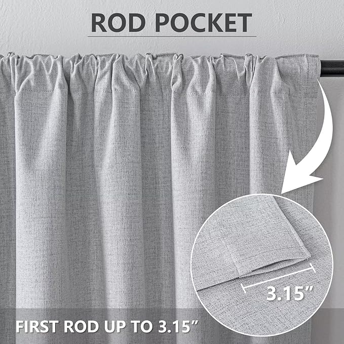 IGEMAEVE 100% Blackout Curtains 108 Inches Long