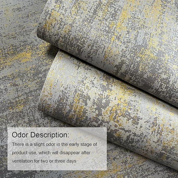 JiffDiff Vintage Metallic Peel and Stick Wallpaper Self Adhesive Industrial