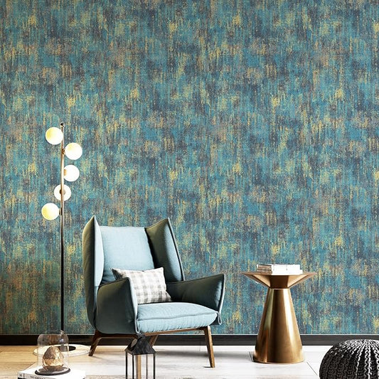 JiffDiff Vintage Metallic Peel and Stick Wallpaper Industrial Metallic Concrete
