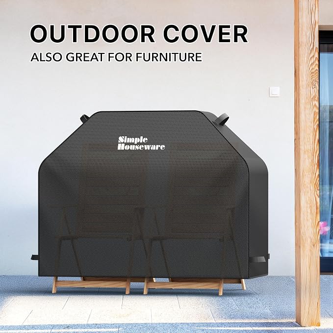 Simple Houseware 55 in. Heavy-Duty BBQ Gas Grill Cover, 600D Polyester Waterproof, Weather-Resistant