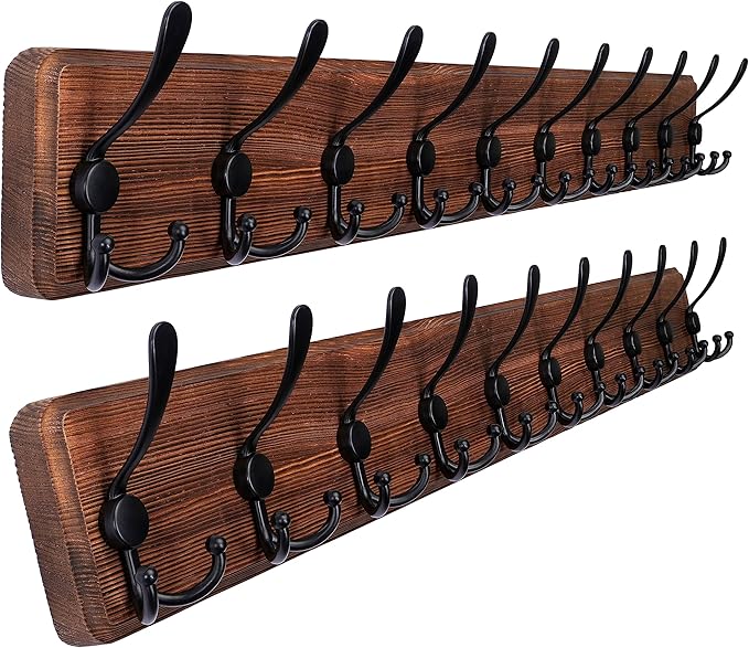 SKOLOO Rustic Large Wall Mounted Coat Rack-38.6'' Long Coat Rack