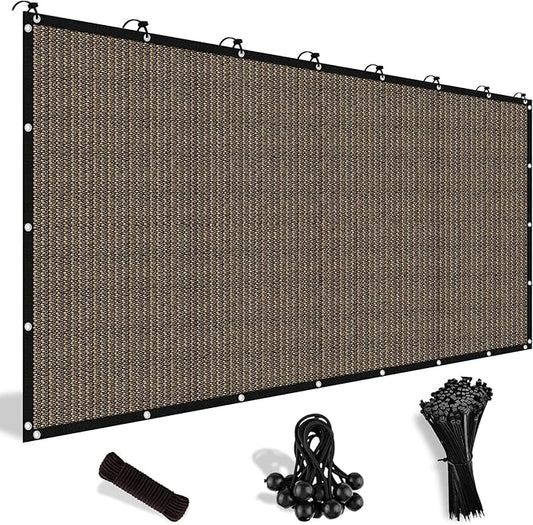 Shade&Beyond Customized Size 90% Sun Shade Cloth with Grommets, 06' X 10' Pergola Shade Cover Canopy, Mesh Tarp Sun Screens for Patio, Outdoor, Garden, Backyard, Mocha, GN06