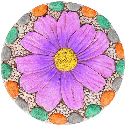 Outdoor Garden Decor Stepping Stones - Outside Garden Yard Decorative Stones Gifts for Women Garden Decor for Outside 10x10x0.75 Inch Cynkeyee