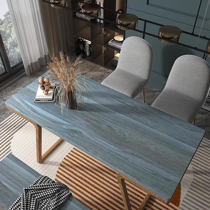 BOMENG Large Blue Wood Contact Paper Peacock Wallpaper Stick and Peel