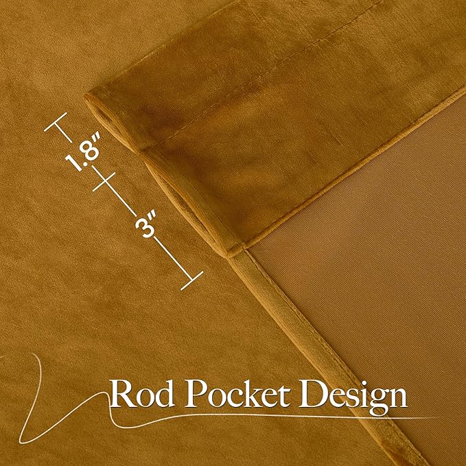 NICETOWN 96 inch Warm Velvet Blackout Curtains
