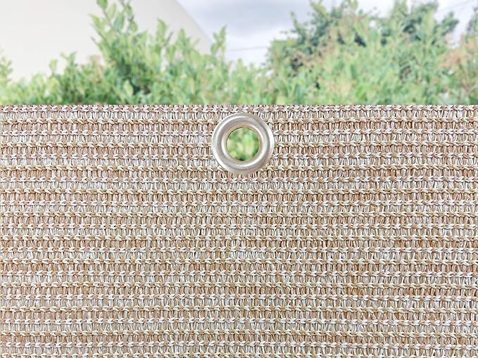 Alion Home© Elegant Privacy Screen for Backyard Deck, Patio, Balcony, Fence, Pool, Porch, Railing. Banha Beige (4' x 15')