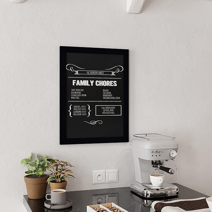 HBCY Creations 18" x 24" Rustic Black Solid Wood Frame Wall Chalkboard