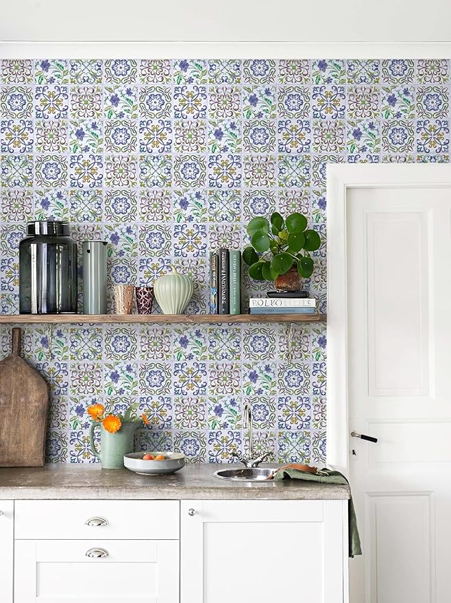 Wudnaye Peel and Stick Backsplash Wallpaper Kitchen Faux Tile Contact Paper