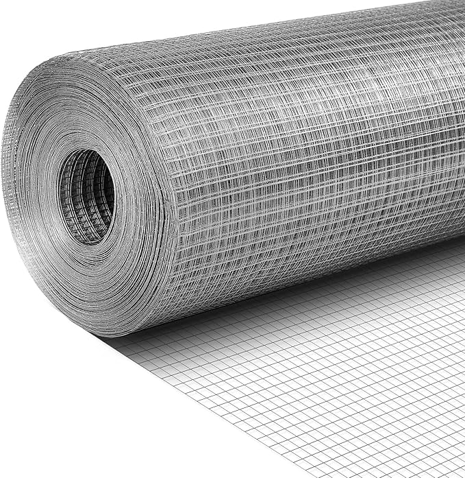 Tatuo Hardware Cloth 1/2 Inch 60in x 150ft Hot Dip Galvanized After Welded Cage Mesh Rolls 21 Gauge Metal Chicken Wire Roll Wire Fencing Poultry Netting for Raised Garden Rodent Animals