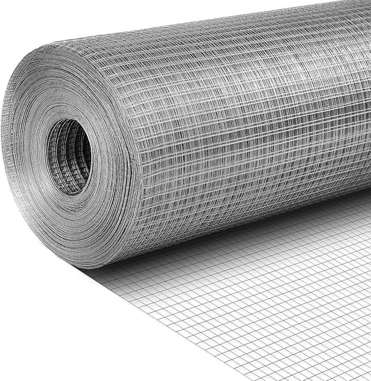 Tatuo Hardware Cloth 1/2 Inch 60in x 150ft Hot Dip Galvanized After Welded Cage Mesh Rolls 21 Gauge Metal Chicken Wire Roll Wire Fencing Poultry Netting for Raised Garden Rodent Animals