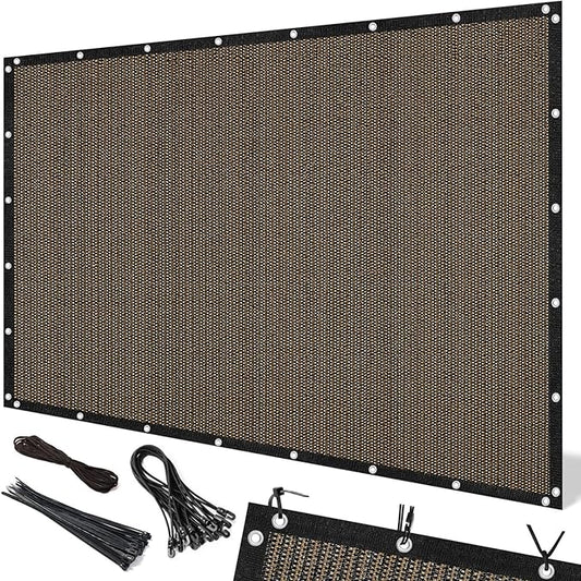 Artpuch 90% Sun Shade Cloth, 10 x 10 FT Pergola Shade Cover Canopy with Grommets, Sun Screen Fabric Tarp for Patio, Outdoor, Garden, Backyard, Mocha