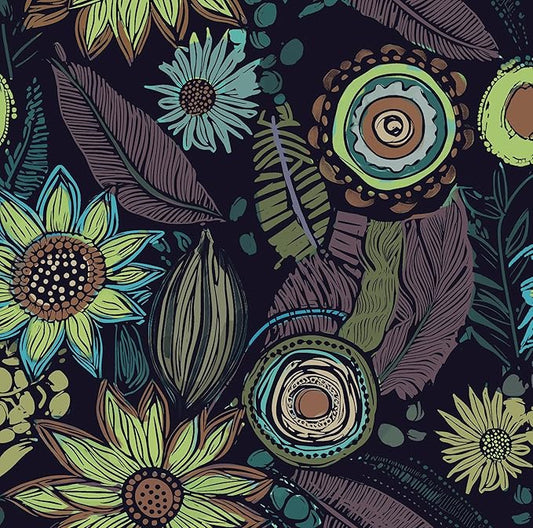 Vintage Boho Wallpaper Peel and Stick, Gothic Floral Contact Paper, Retro