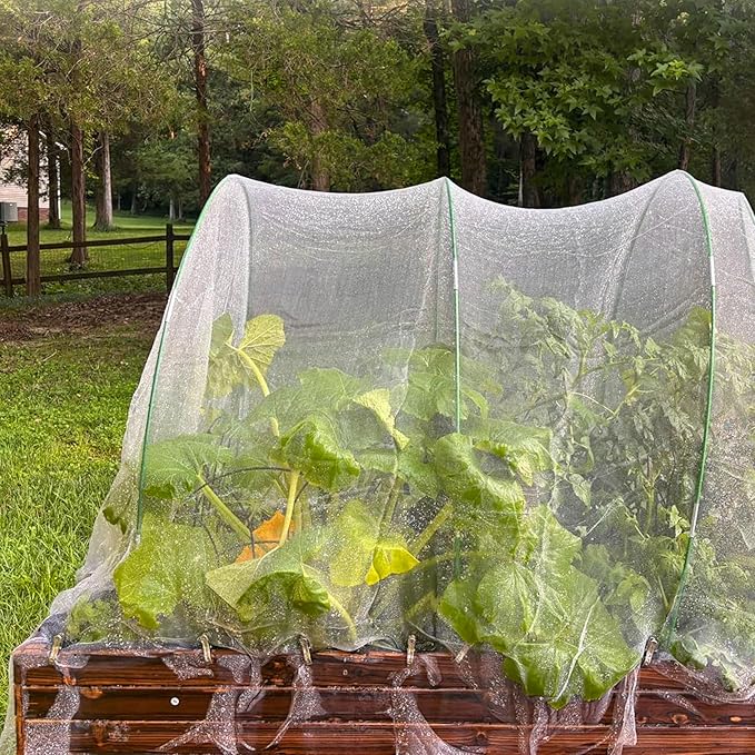 Ultra Fine Mesh Garden Netting, Durable Insect Netting for Plant Protection, 6.5 x 20FT Raised Bed Cover, Row Cover Pest Barrier for Vegetables, Fruit Trees, Flowers
