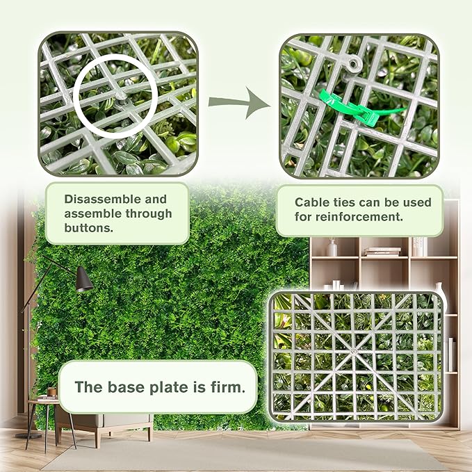 Greenery Faux Grass Wall Backdrop 72"x128" UV-Anti Artificial Green Boxwood