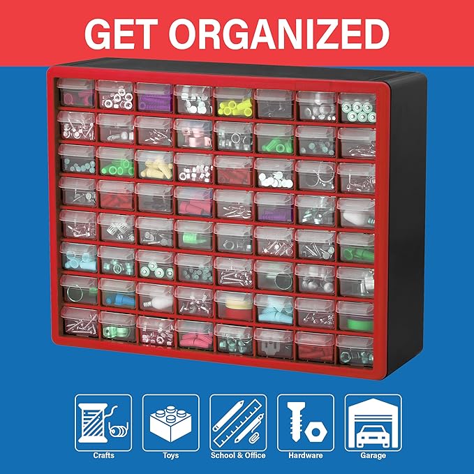 Akro-Mils 64-Drawer Plastic Drawer Storage Cabinet