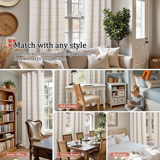 Lajode Linen Blackout Curtains for Living Room
