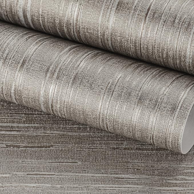 FunStick 16"x240" Vintage Textured Brown Taupe Wallpaper Peel and Stick