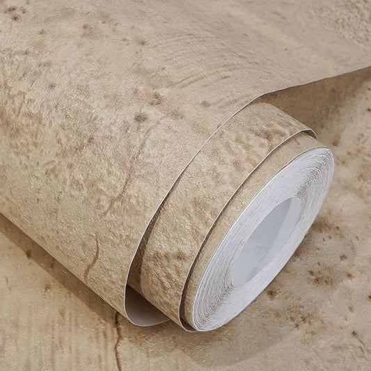 WADILE Beige Concrete Wallpaper 15.7 in * 708 in, Cement Contact Paper 3D Matte