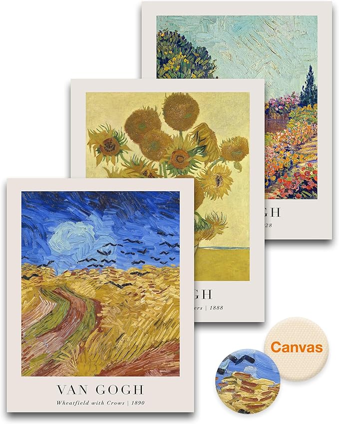 HesenDot Unframed Vincent Van Gogh Wall Art Prints Set of 3, 12x16in Classic