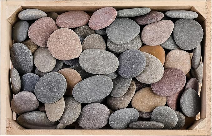 ROCART 100 PCS Large 2.15-3.35" Smooth Natural River Rocks for Painting, Flat Painting Rocks & Craft Stones for Arts, Kindness Rocks, Garden & Classroom Projects