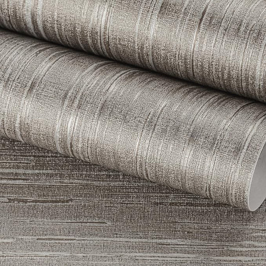 FunStick Taupe Grasscloth Peel and Stick Wallpaper Textured Grass Cloth