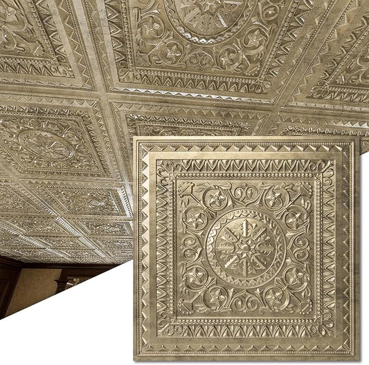 Art3d 12-Pack PVC Drop Ceiling Tiles, 2ft x 2ft