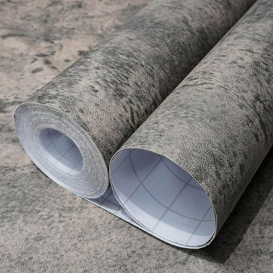 Brown Gray Concrete Wallpaper 15.7in x 360in, Wall Paper Peel and Stick